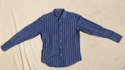 perry ellis french cuff dress shirt PERRY ELLIS WOVEN GEOMETRIC LONG SLEEVE FRENCH CUFF SHIRT Sz M