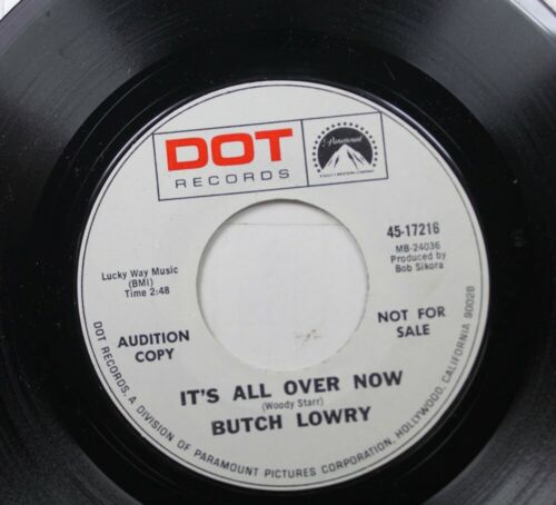 Country Promo 45 Butch Lowry - IT'S ALL OVER Now / Shutting Guarda Luce Su - Afbeelding 1 van 2