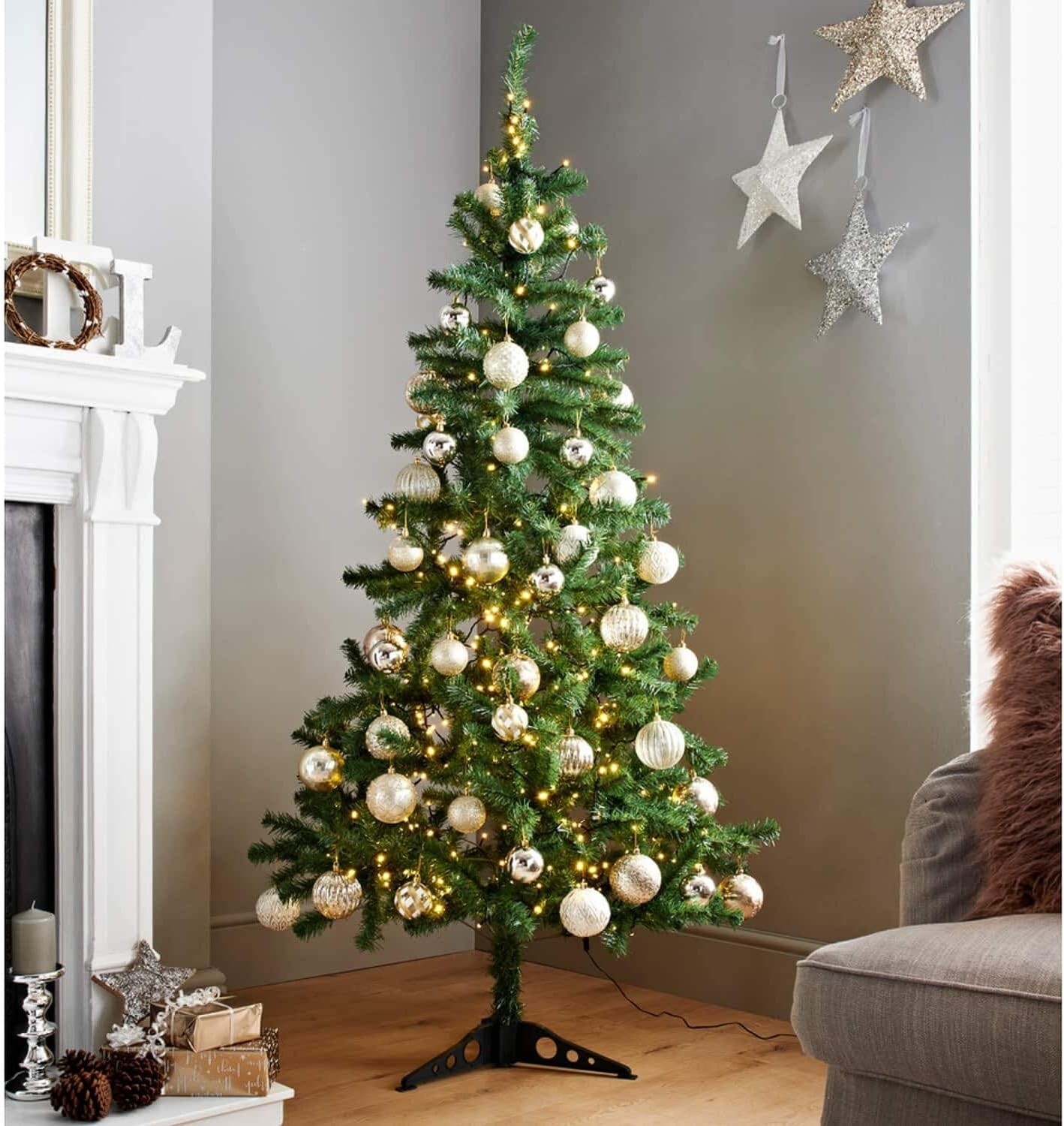 6ft Artificial Christmas Tree 183cm With Stand Xmas Tree Home Décor (Green)