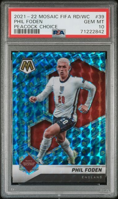 2021-22 Mosaic FIFA Road To World Cup PHIL FODEN Mosaic peacock 