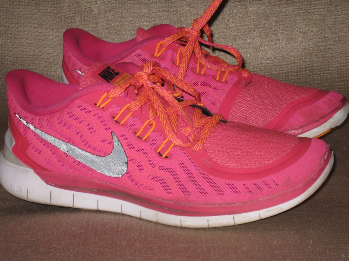 Pink nike free 5.0 sale