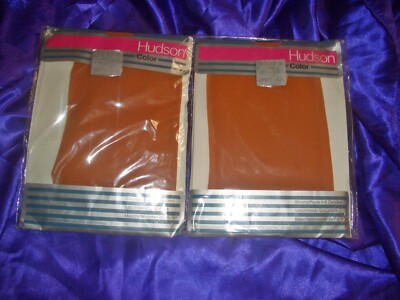 2 x Vintage Retro HUDSON COLOR Nylons Feinstrumpfhosen Gr. 40-44 in PAMPAS OVP