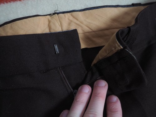 Pantaloni eleganti hippy vintage anni 70 marrone moka scuro poli retrò uomo 37x32 - Foto 9 di 9