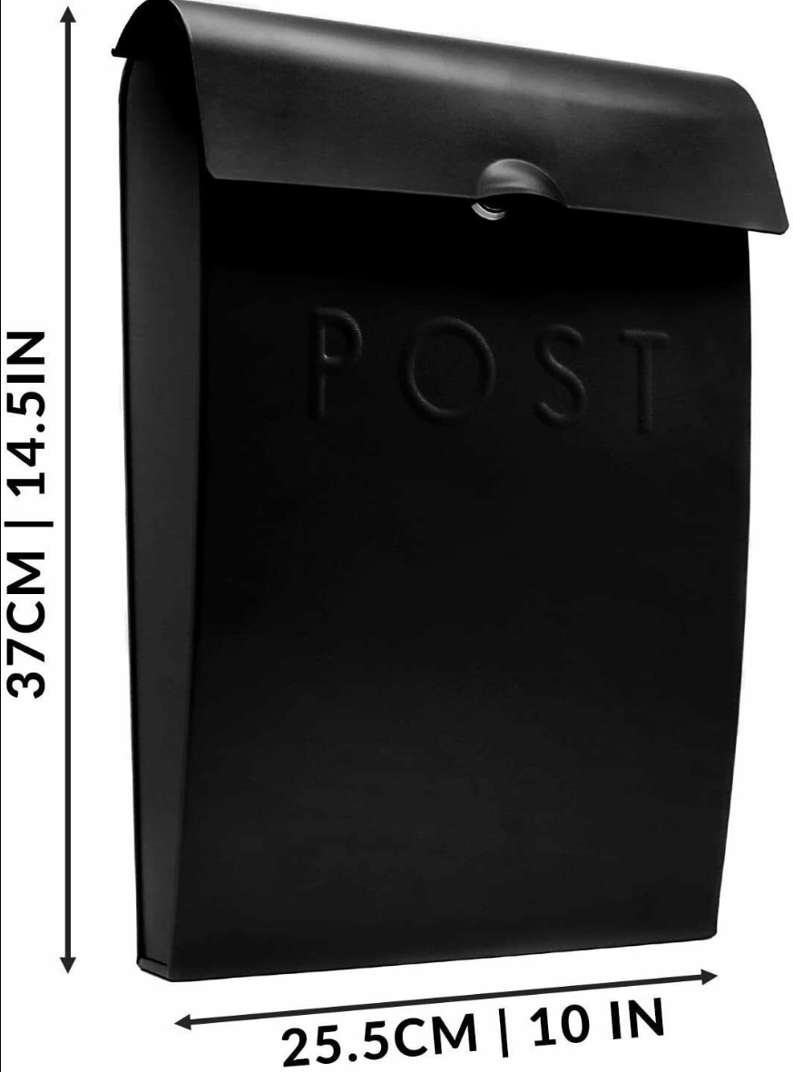 Letter Post Box Wall Mounted Outdoor Mail Postbox Lockable Steel Weatherproof uk eBay