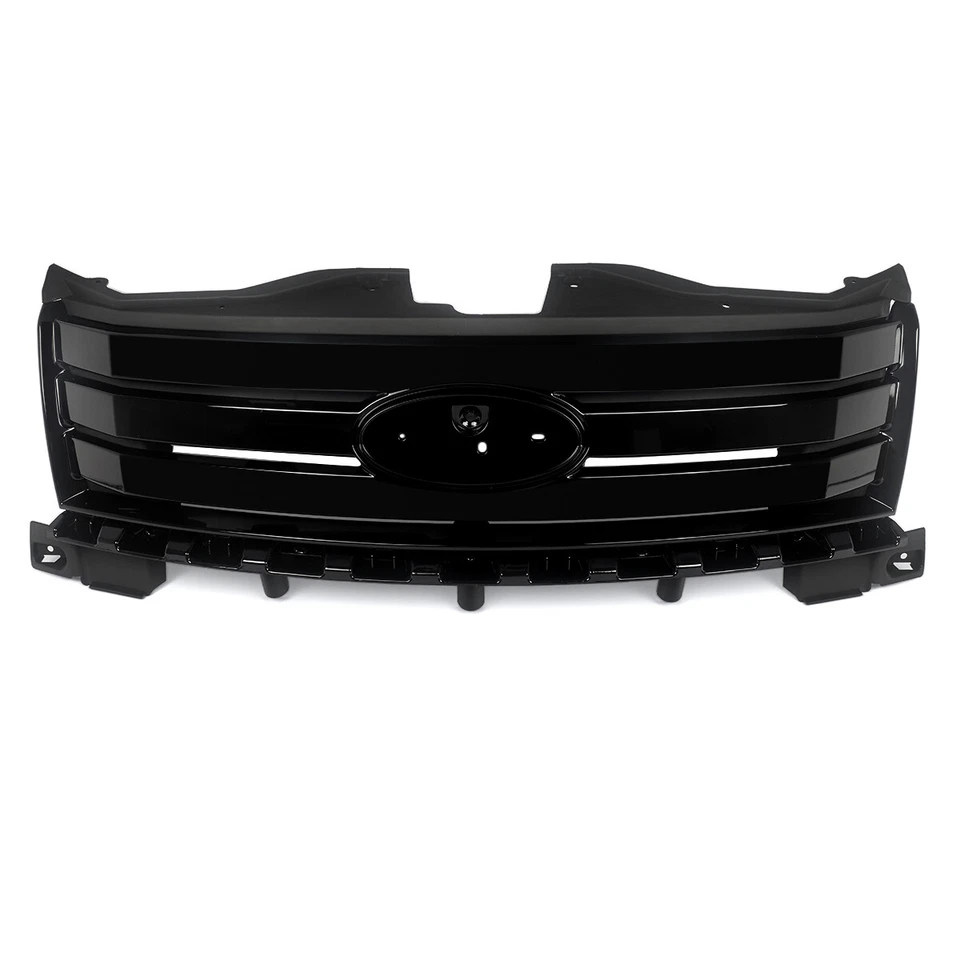 For 2007-2010 Ford Edge Complete Bumper Upper Grille Grill Gloss Black Assembly Foto 2 de 4