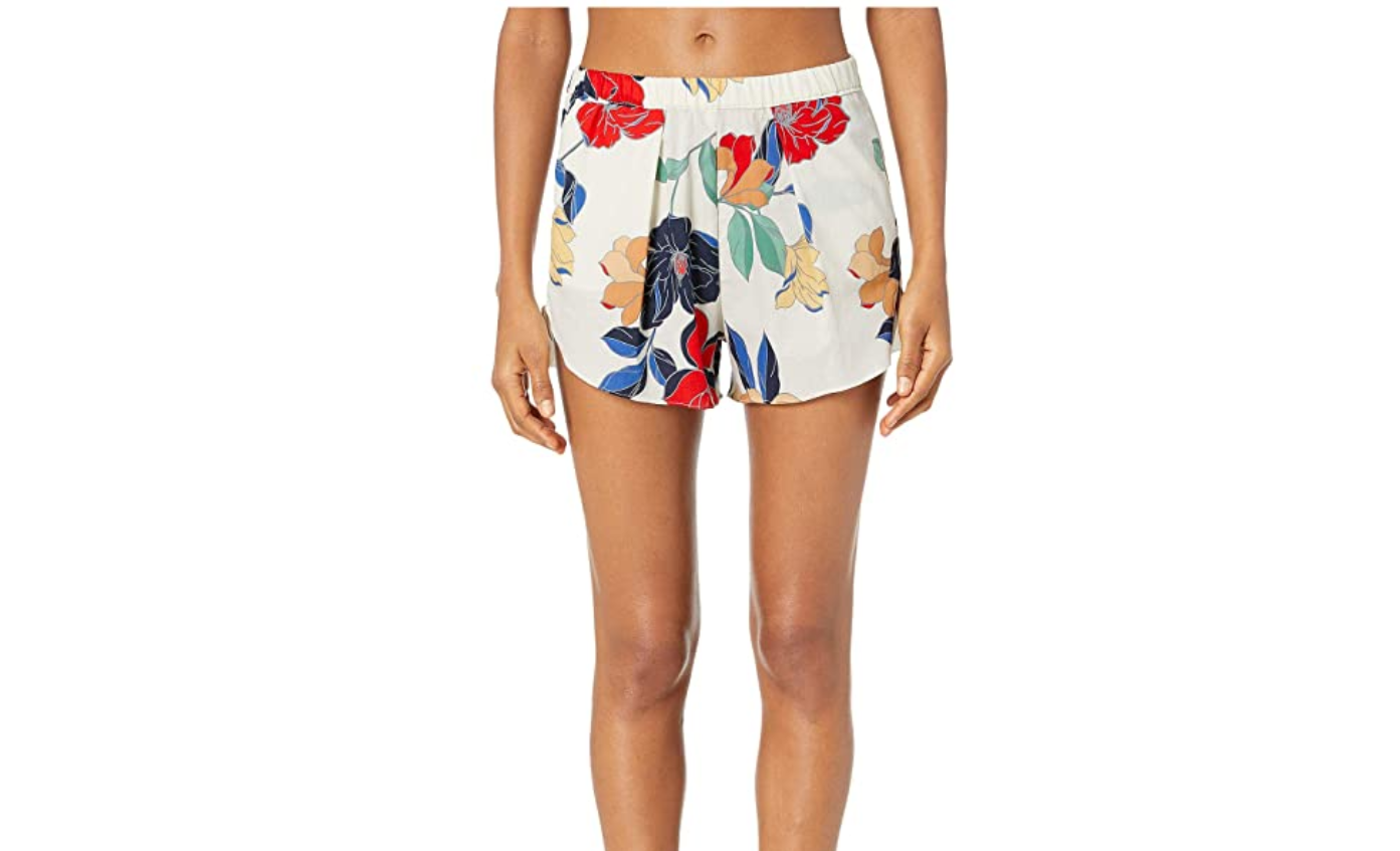Maison Du Soir Women Printed Firenze Ivory Floral Shorts Multi Size M 00013