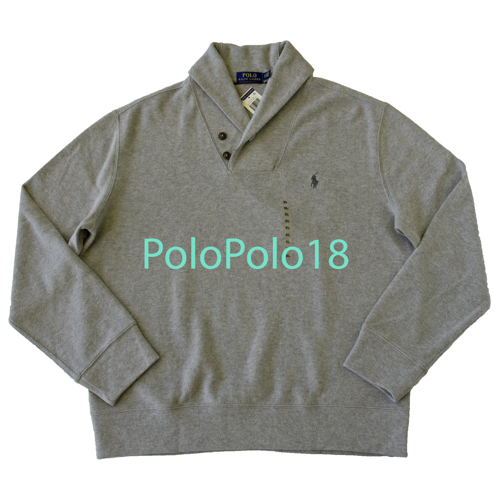PONY Nuovo maglione scialle Ralph Lauren polo da $98 giacca a costine francese taglia MEDIA