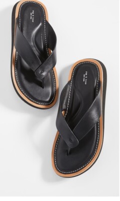 Rag & Bone Parker Thong Black Leather Sandal, Flip Flop Size  display picture 3
