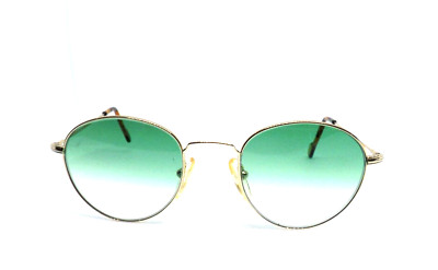 sonnenbrille herren damen vintage 80er metall gold rund grüne linse