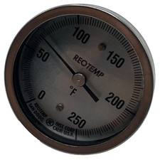 REOTEMP BIMETAL DIAL THERMOMETER ,0-250F, USA "FREE SHIPPING"
