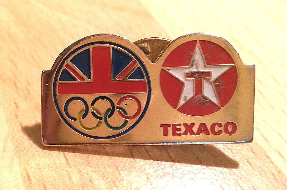 British Olympic Team GB Texaco Sponsor ~ Enamel Metal Pin Badge ~ Barcelona 1992