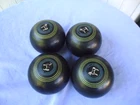 vintage set lawn bowls size 4  Henselite championship heavy horse design 4 15/16