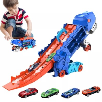 LKW Dinosaurier Transport Fahrzeug mit 4 Dino-Auto Spielzeug Kinder Geschenk