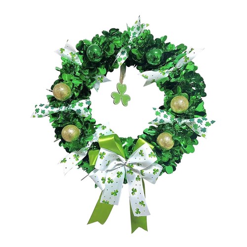 ST patricks Day Wreath Rustic Artificial Greenery Wreath - Picture 7 of 11
