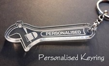 Personalised Adjustable Spanner Keyring / keychain with split ring