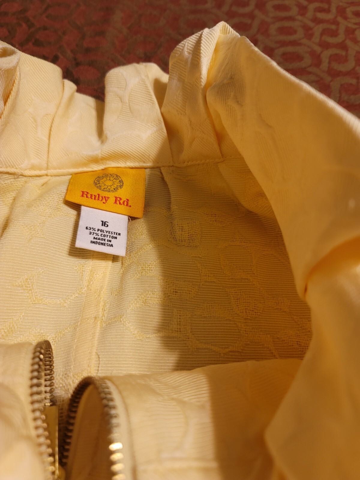 Ruby Rd. YELLOW Spring Jacket W /Zipper Gathered … - image 2