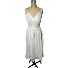 1950s white peignoir 2 pce set nightgown and robe by Rogers Size S