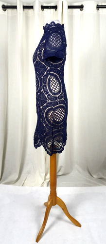 Pink Boutique Navy Lace Bodycon Dress Size 8 Uk CR055 JJ 04 - Picture 5 of 10