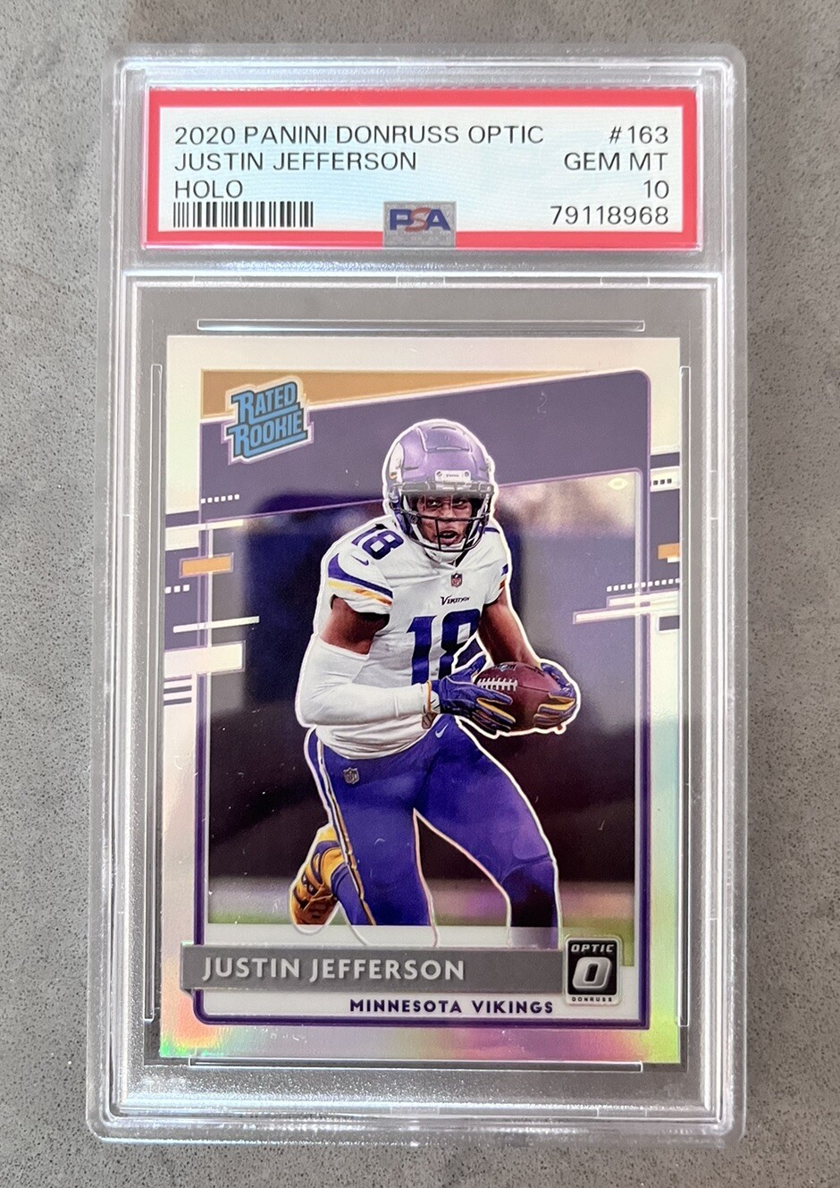 Justin Jefferson RC - 2020 Donruss Optic Holo PSA 10 Rookie