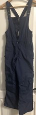 Lands End Insulated Overall Ski Snow Pants, Boys Sz 10 S Navy Blue