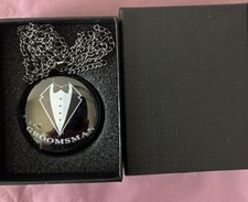 Black Custom Engraved Pocket Watch - Wedding Gift for Men, Groomsmen,