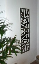 Wandgarderobe / Garderobe Design Mosaik, 140x40x2 cm, Edelstahl 3D poliert