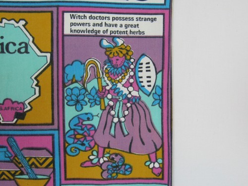 VTG 1950s 60s WORLD OF THE ZULU COTTON LINEN TEA / BAR CLOTH 21 1/2" by 16 1/2" - Picture 7 of 12