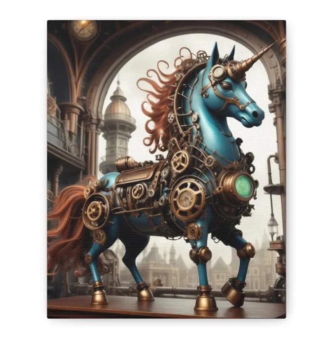 Steampunk Clockwork Steed Wall Art for Fantasy Decor Lovers