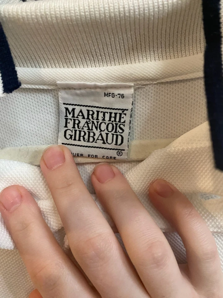 Vintage 90s Marithe Francois Girbaud Color Block Striped Polo Rugby Shirt XL - Image 3 of 4