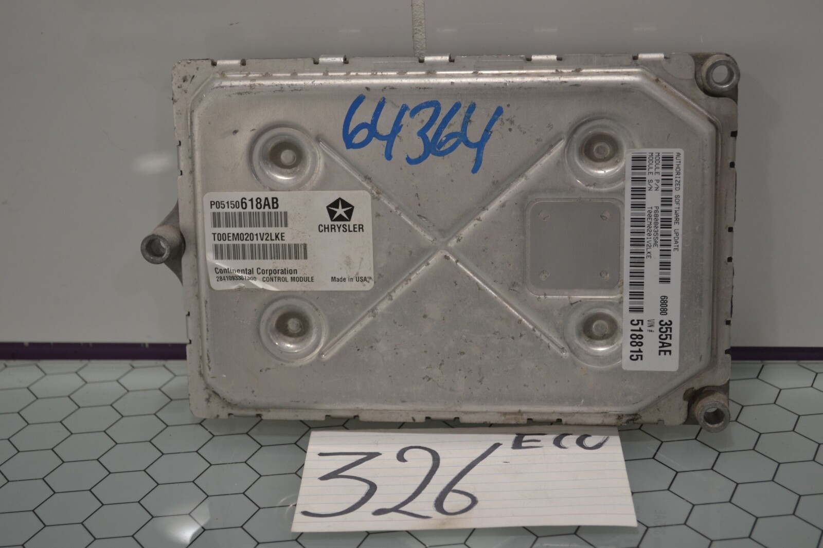 11 12 Dodge Journey #326 Engine Computer ECM ECU P05150618AB