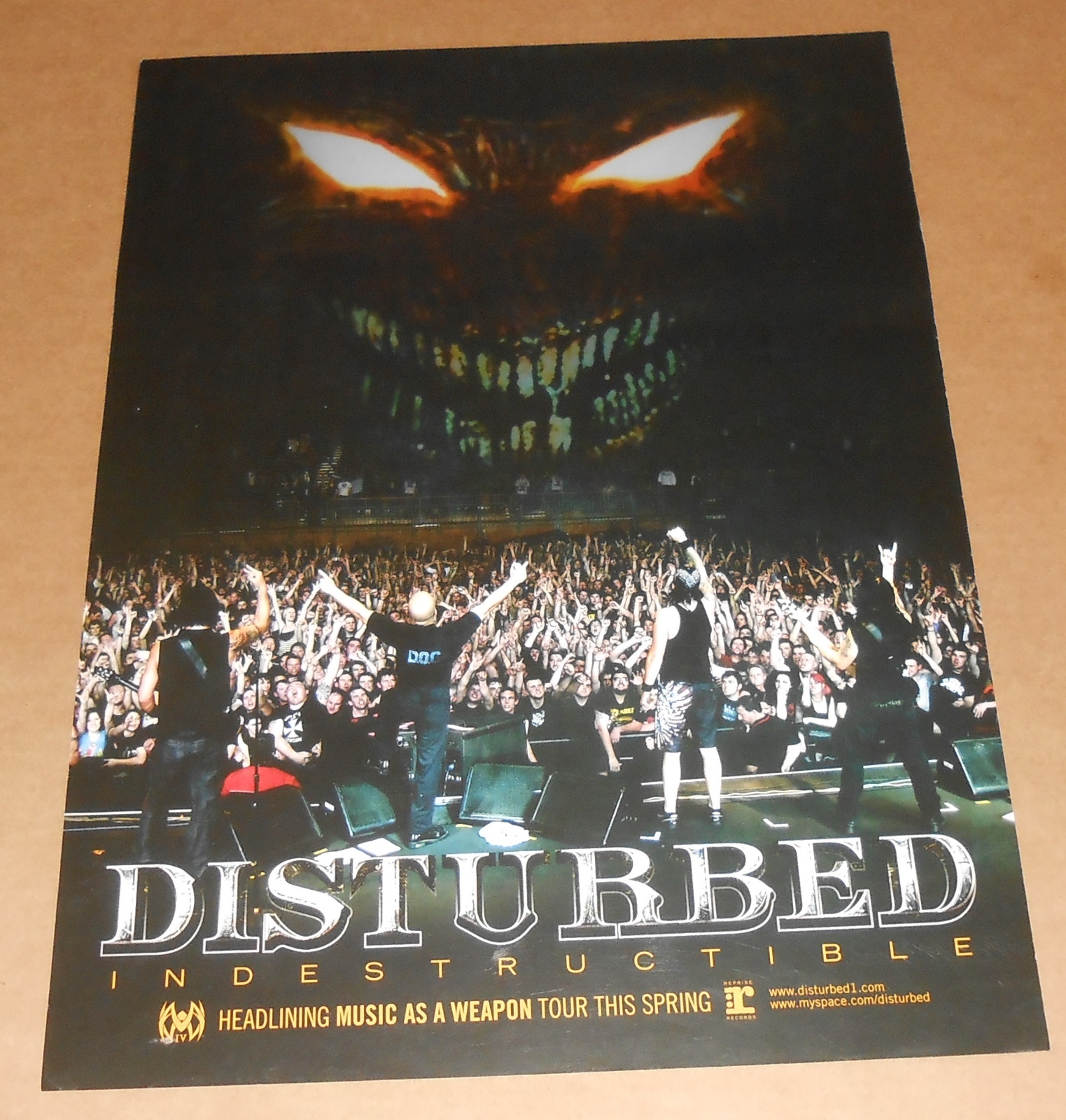 Disturbed Indestructible Poster Original Promo 20x15 RARE | eBay