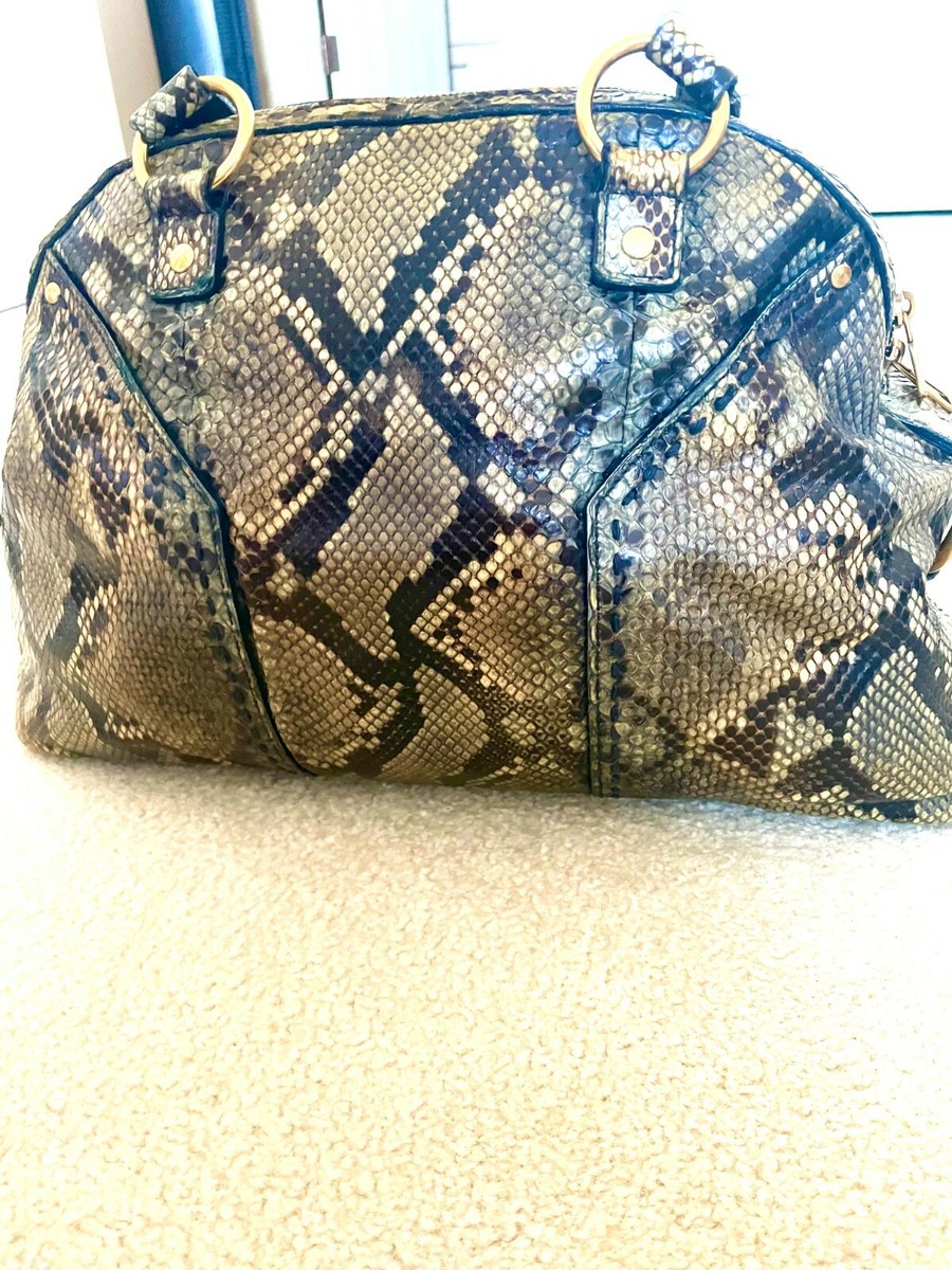 Yves Saint Laurent MUSE PYTHON HANDBAG - BLUE | eBay