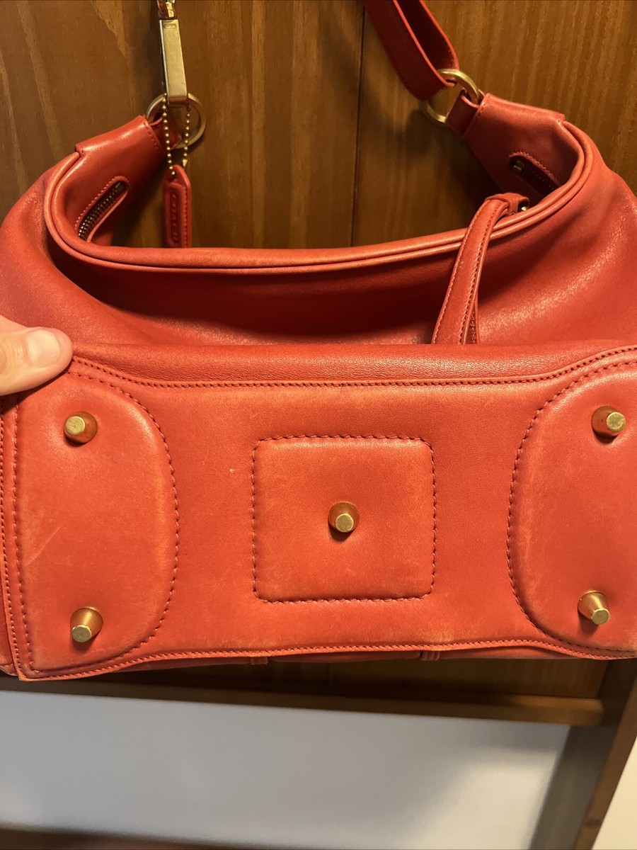 Vintage Coach F1S-6951 red leather hobo shoulderbag handbag purse
