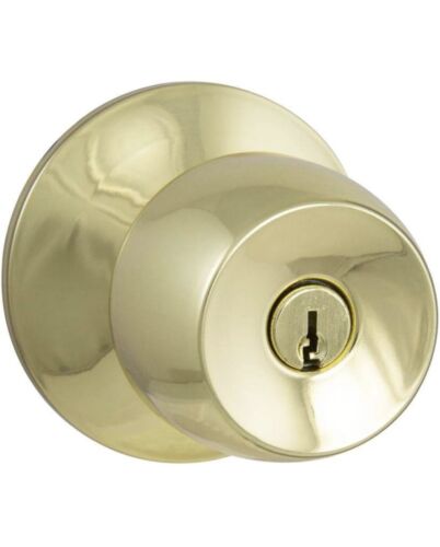 Defiant Brandywine Keyed Entry Door Knob in Polished Brass 154 709 With 2 Keys - Picture 1 of 4