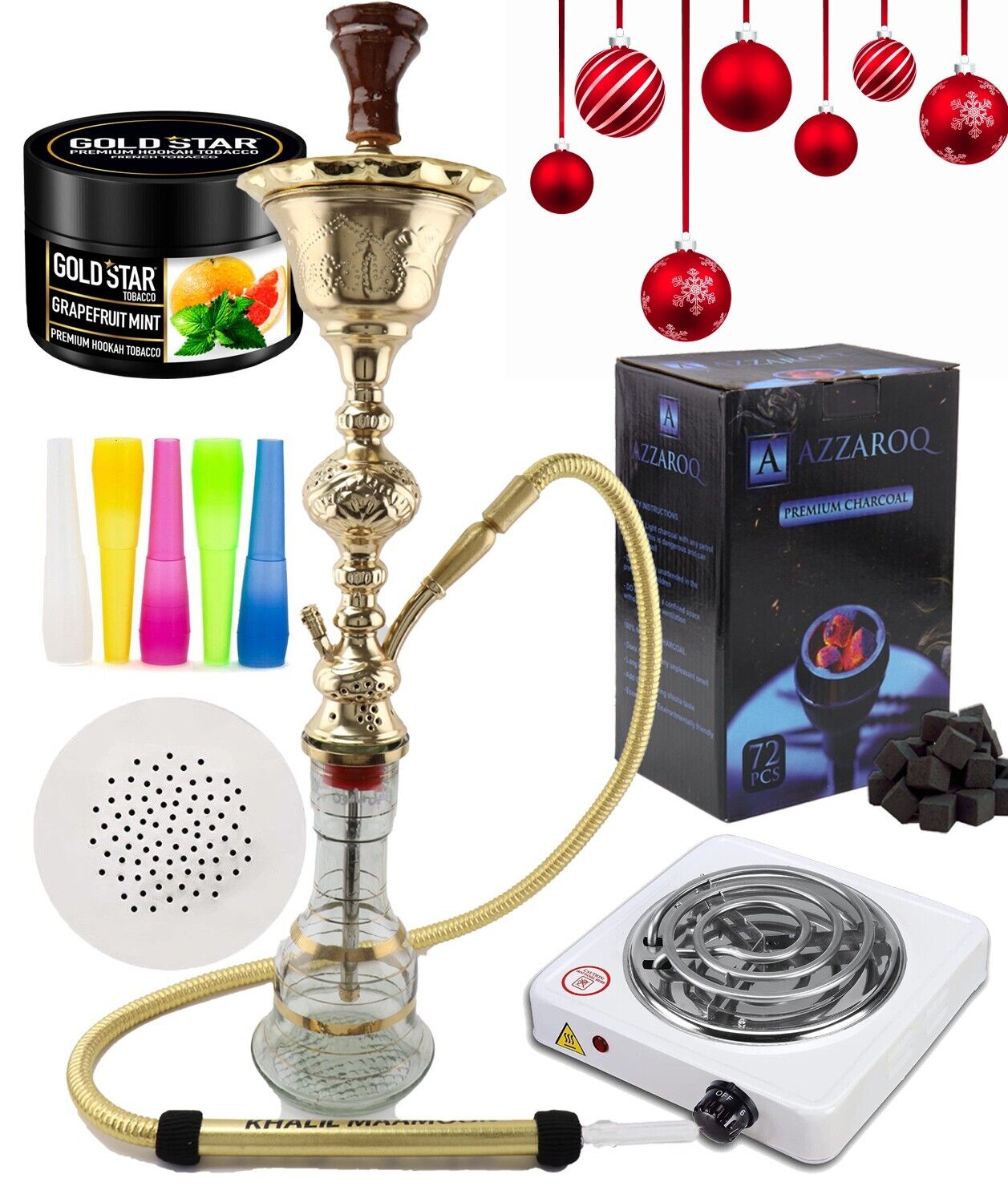 Khalil Mamoon 32 1-Hose Ice Bucket Hookah Complete Set Bundle *Holiday Special*. Available Now for 159.95