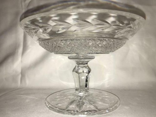 Waterford Crystal Compote Glandore Laurel Leaf & Diamond Pattern Made In Ireland - Picture 2 of 10