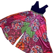 Vintage 70s Palazzo Jumpsuit Sears purple velvet boho hippie hostess wide leg