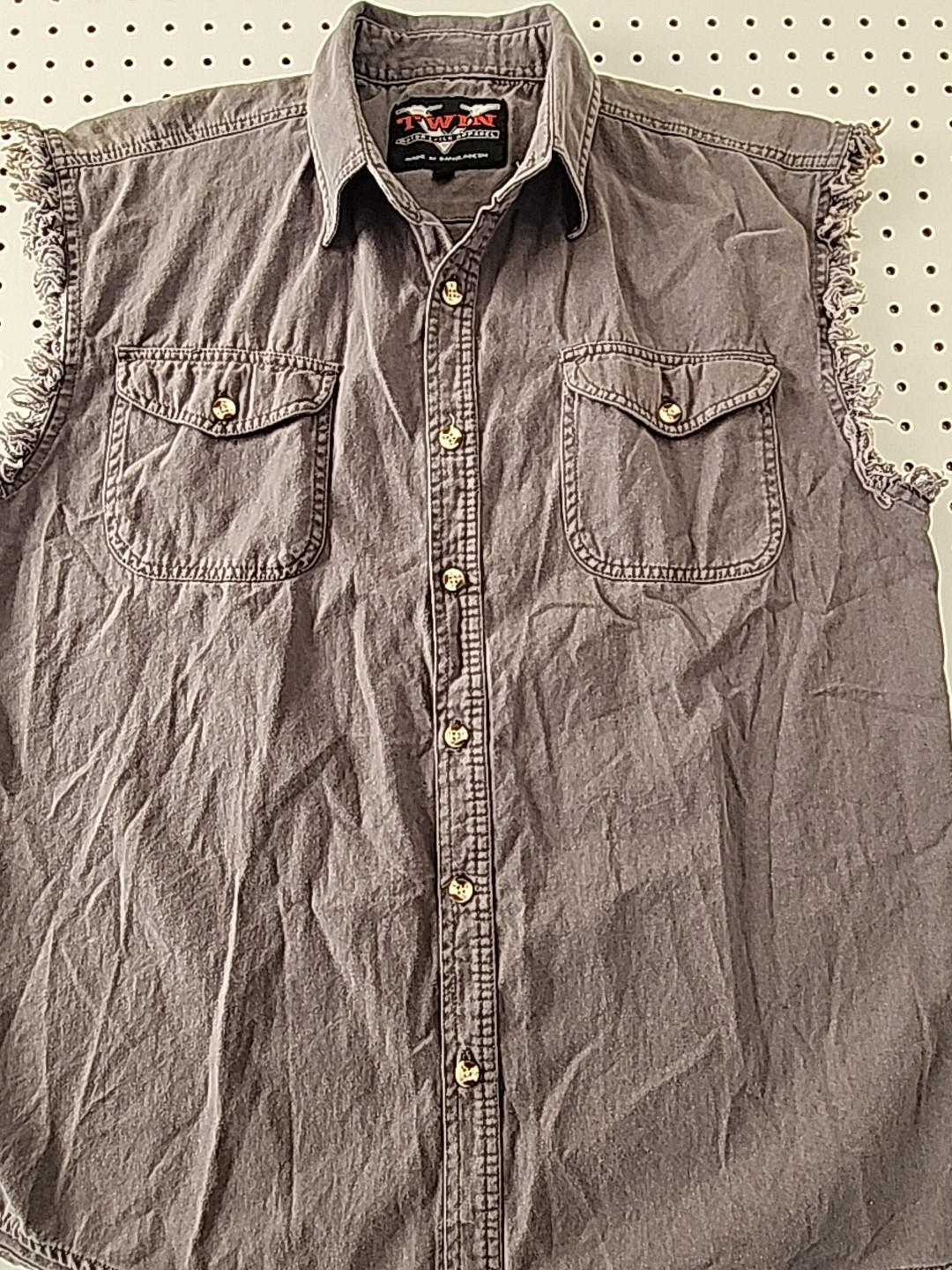 Liquid Blue Skull Biker Vest Shirt Twin V-Twin Does Not Play Well With Others