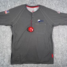 Bulwark FR IQ Series Henley T Shirt Mens L Gray Flame Resistant Workwear NWT