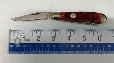 Boker Magnum Bonsai Red Jigged Bone Folding Knife NIB Barlow Style ~3.75  Rare