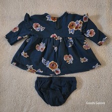 Carter's Floral Dress  Diaper Cover Outfit Set 2pc Ruffle Shoulders Size 3 mo