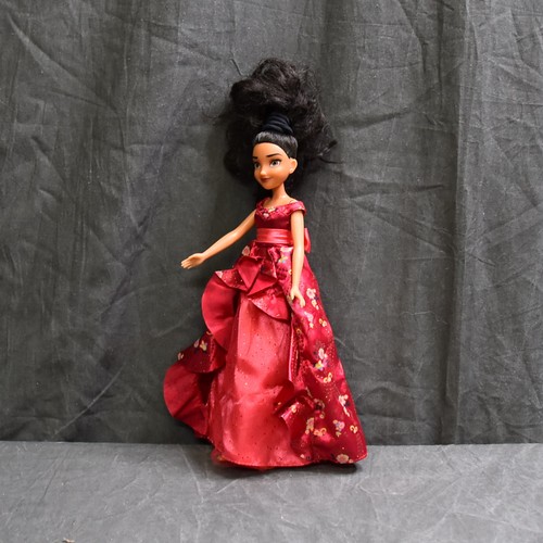 Disney Elena of Avalor Doll – Hasbro 2015 Red Floral Glitter Gown with Pink Bow - Picture 1 of 7