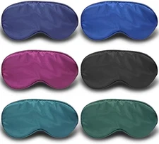 Silk Sleep Mask 6 Pack - Soft, Breathable, Reduces Puffy