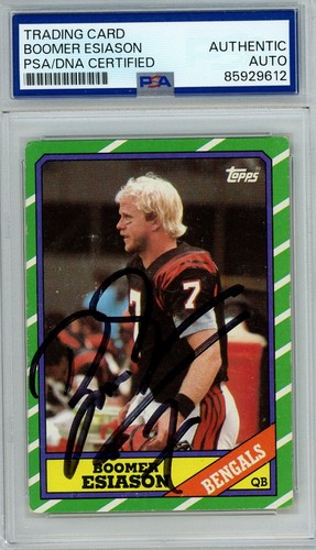 Boomer Esiason 1986 Topps RC Rookie Bengals PSA/DNA Signed Auto Autographed