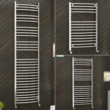Heated Bathroom Towel Rail Radiator Curved Chrome Ladder Warmer - All sizes
