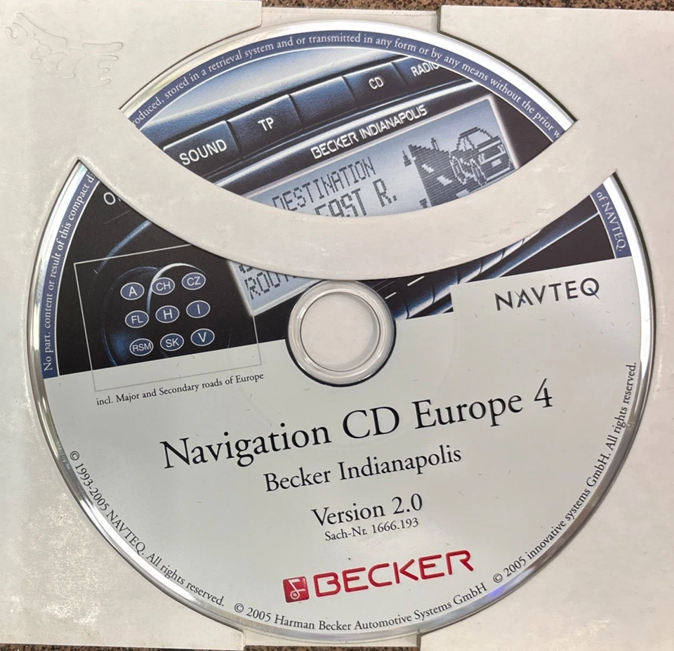 4X Org. CD NAVIGATION BECKER INDIANAPOLIS Version 2.0 EUROPA - Bild 2 von 4