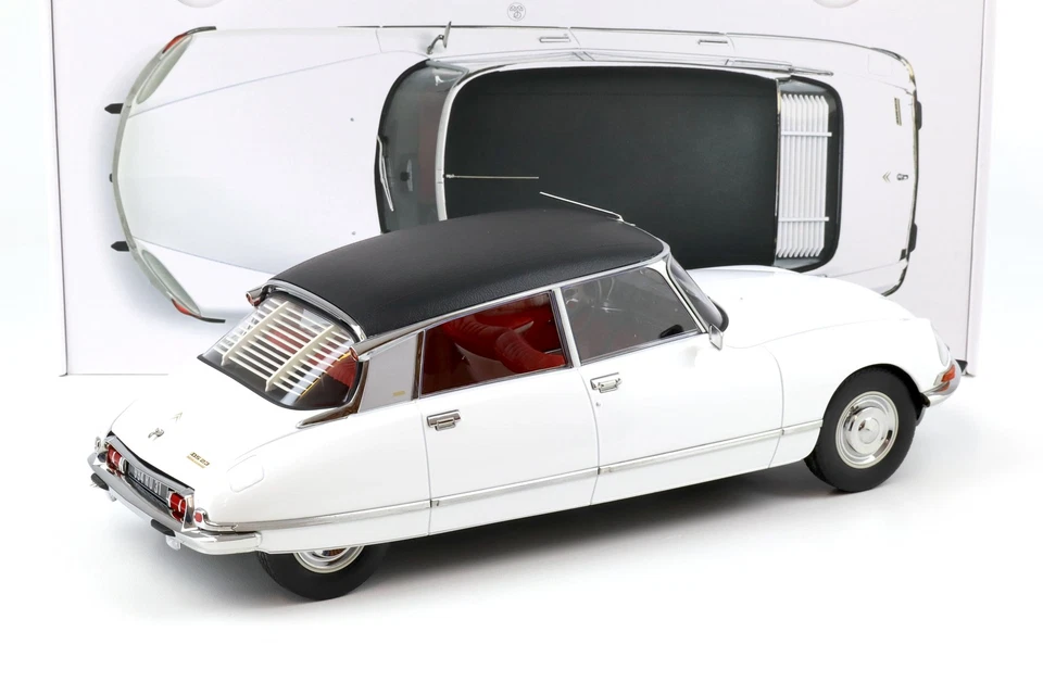 1:12 NOREV Citroen DS 23 Pallas 1973 Bianco & Nero Vinyl Tetto 121731 - Limited - Immagine 3 di 4