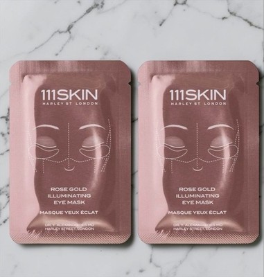 NIB! 111Skin Harley St London Rose Gold Illuminating eye Mask LOT x2 pk Masque