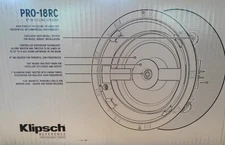 Klipsch PRO-18RC Reference Series In-Ceiling Speaker, 8" Woofer, 1" Tweeter, NEW