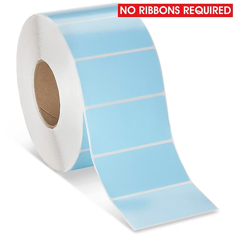 Pack of 4 Industrial Direct Thermal Labels - Blue, 4 X 2